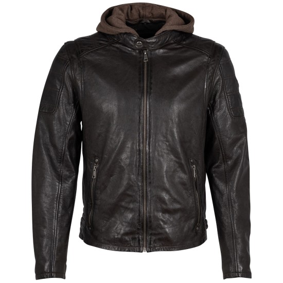 Męska skórzana kurtka Mauritius Ciemnobrązowa Rylo