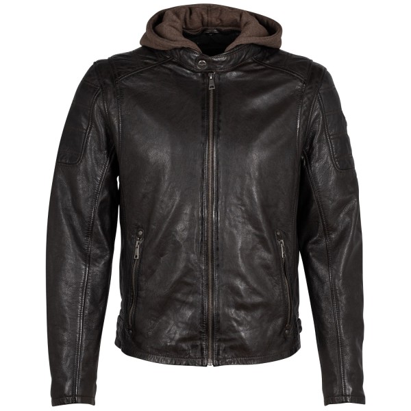 Męska skórzana kurtka Mauritius Ciemnobrązowa Rylo