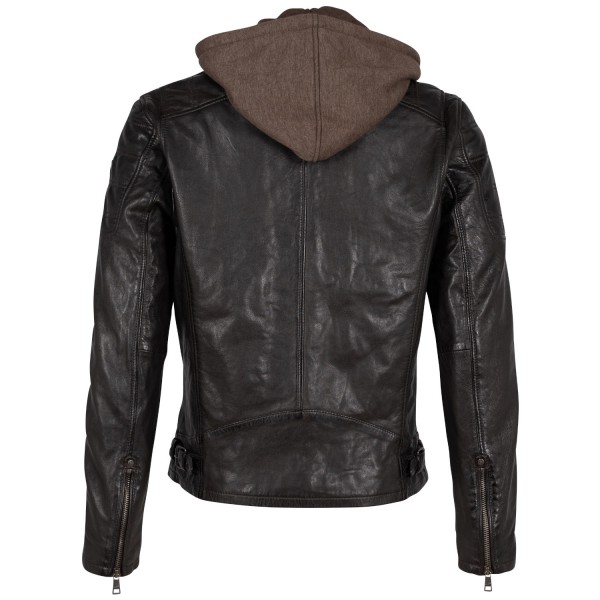 Męska skórzana kurtka Mauritius Ciemnobrązowa Rylo