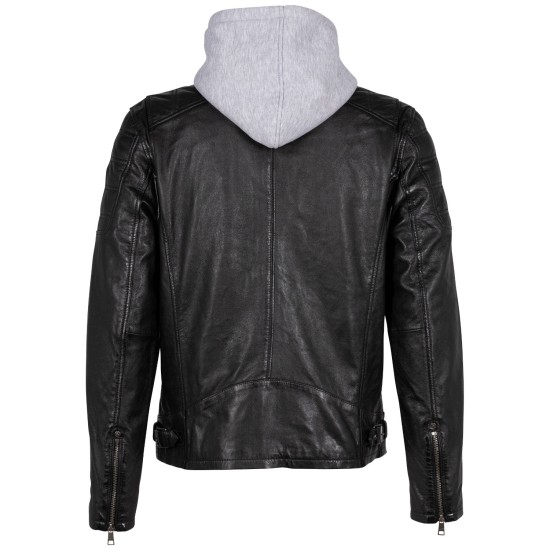 Męska kurtka skórzana Mauritius Czarna Rylo