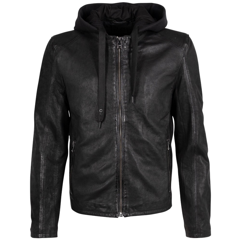Męska skórzana kurtka 2.0 od Mauritius Czarna 2MCrain - readytowear