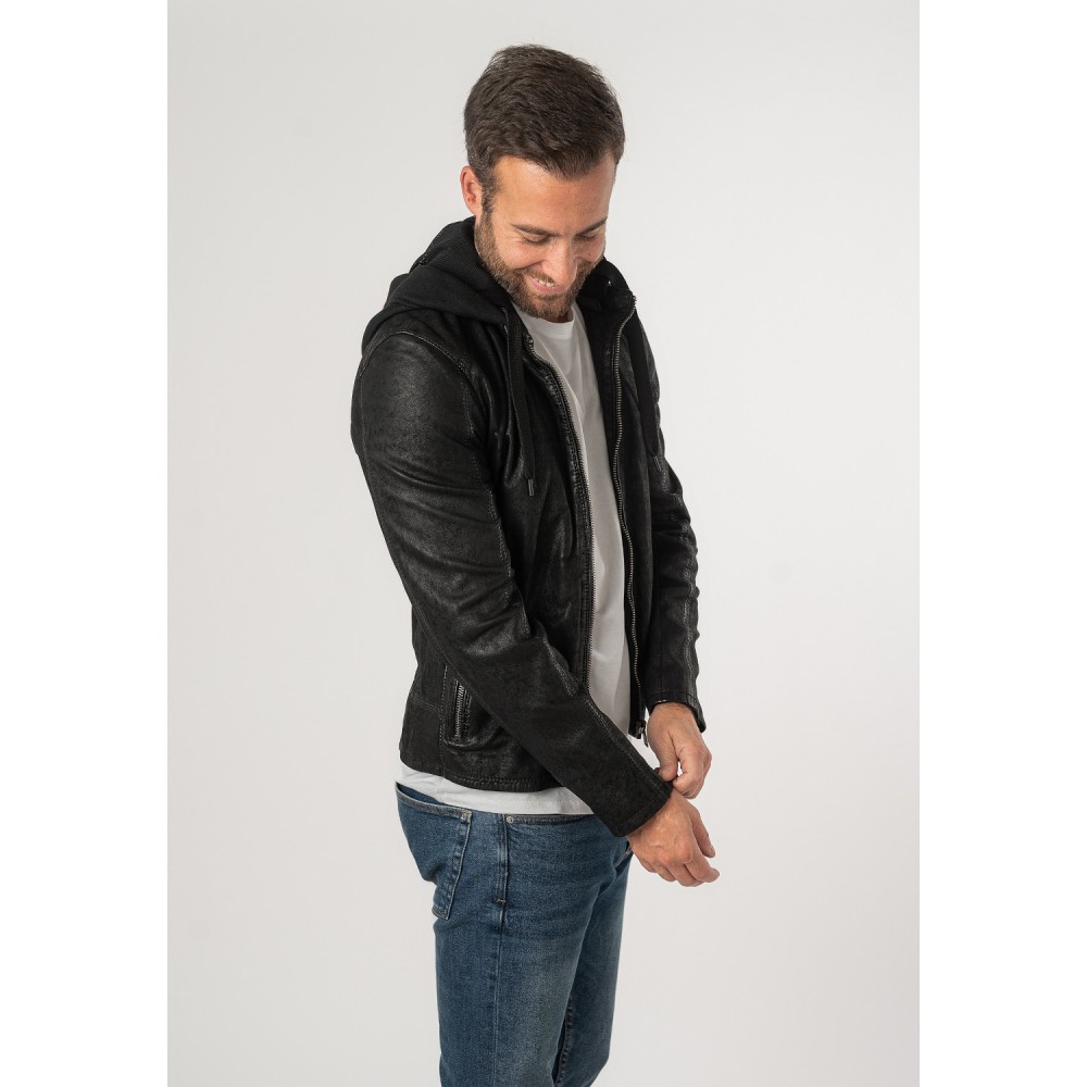 Męska skórzana kurtka 2.0 od Mauritius Czarna 2MCrain - readytowear