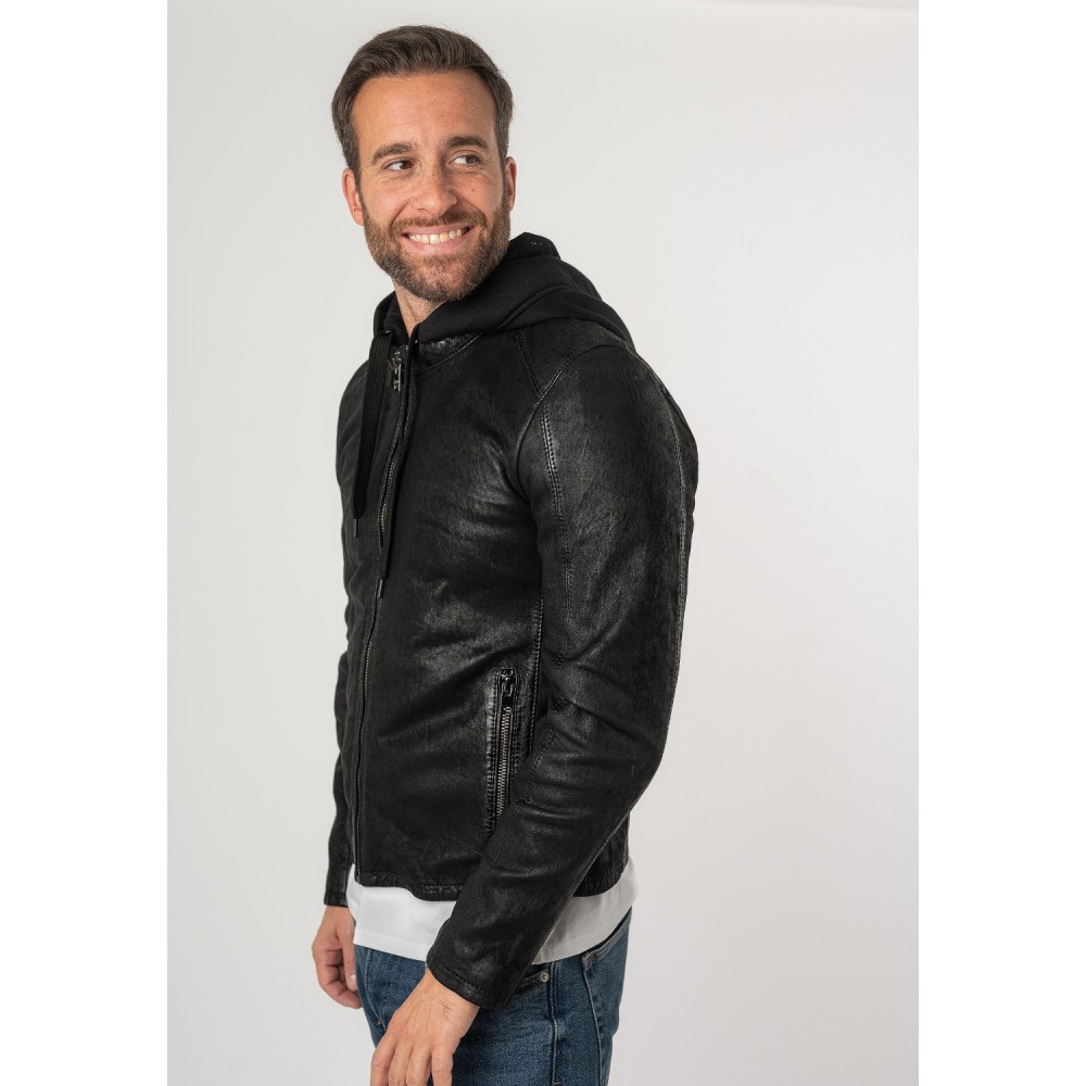 Męska skórzana kurtka 2.0 od Mauritius Czarna 2MCrain - readytowear