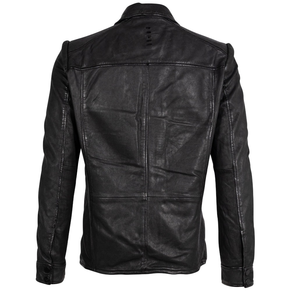 Męska skórzana koszula 2.0 od Mauritius Czarna 2MDonn - readytowear