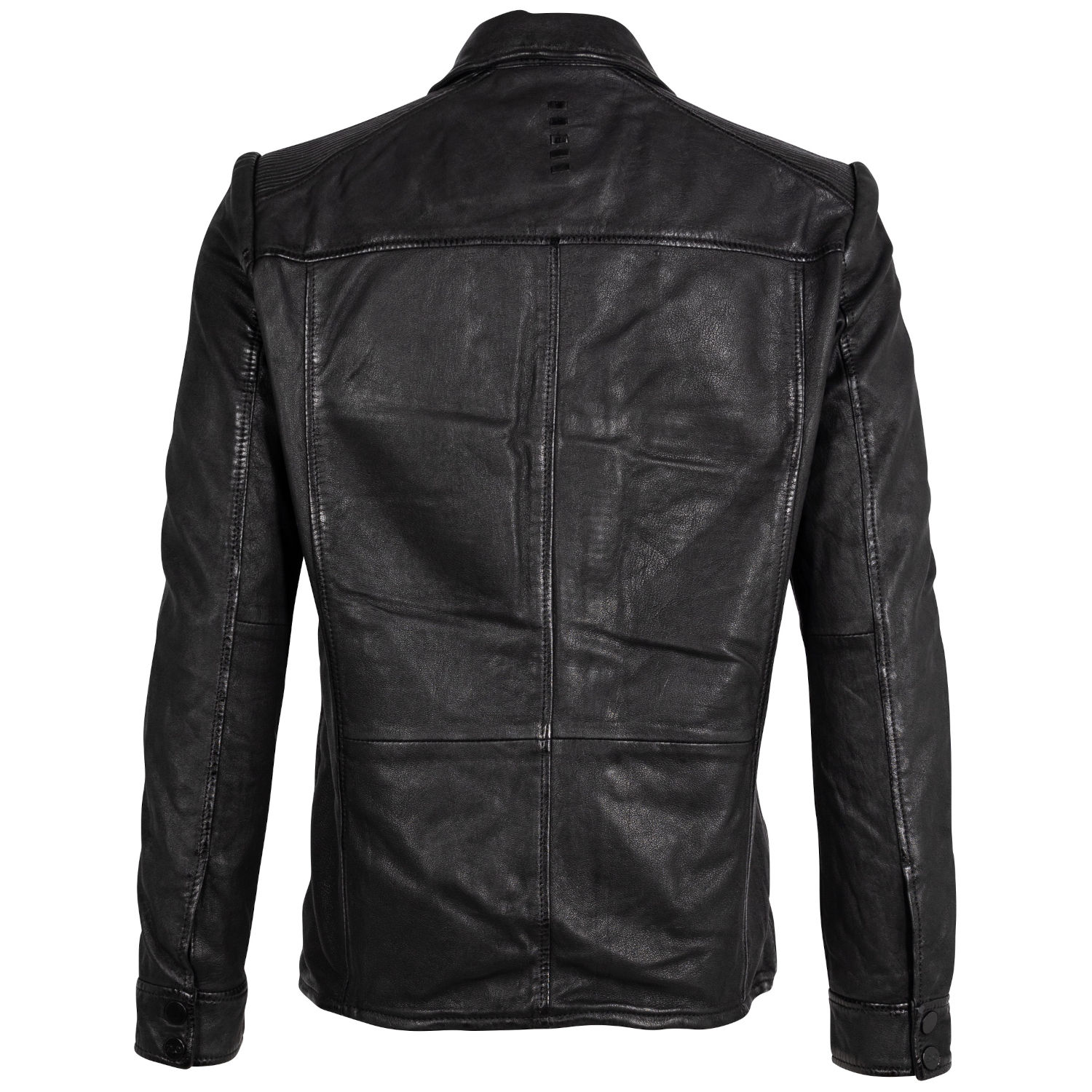 Męska skórzana koszula 2.0 od Mauritius Czarna 2MDonn – Koszule skórzane