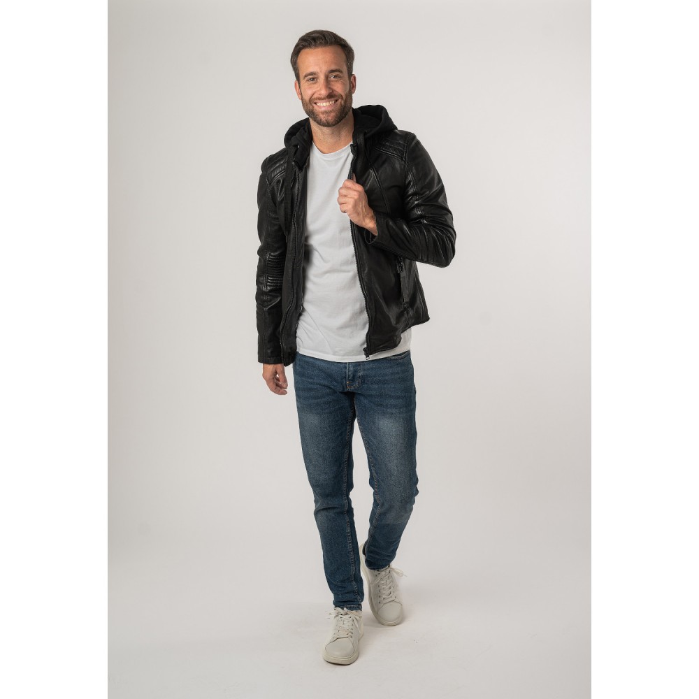 Męska skórzana kurtka 2.0 od Mauritius Czarna 2MJilas - readytowear