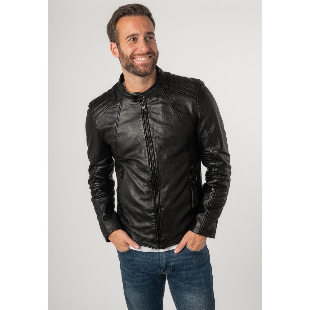 Męska skórzana kurtka 2.0 od Mauritius Czarna 2MJilas - readytowear