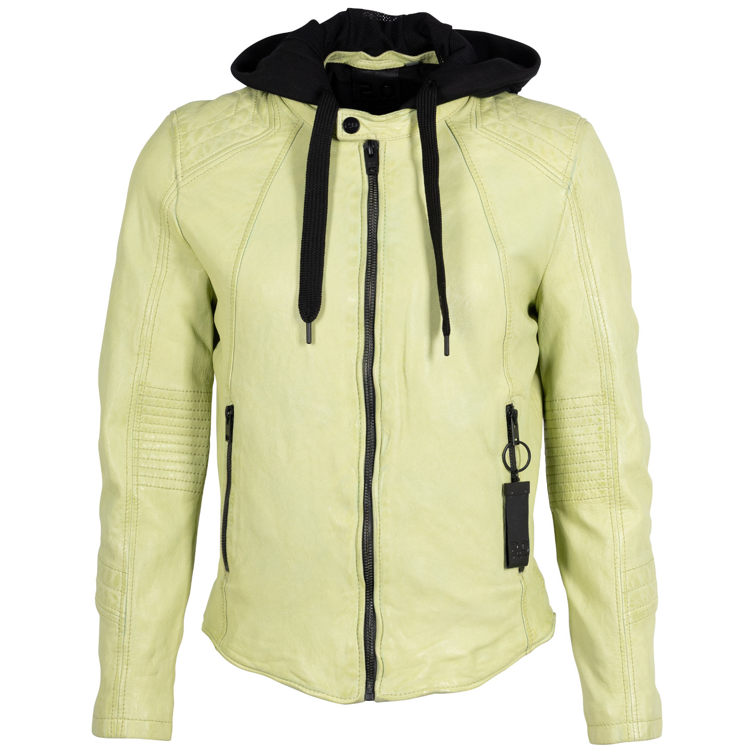 Męska skórzana kurtka 2.0 od Mauritius w kolorze limonkowym 2MJilas – Kurtki skórzane