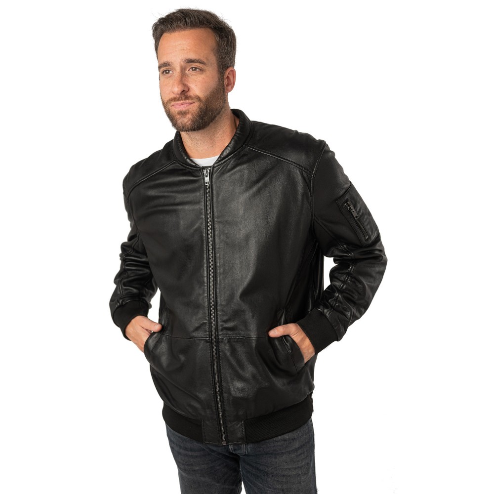 Unisex Leather Jacket 2.0 by Mauritius Black 2MKaira