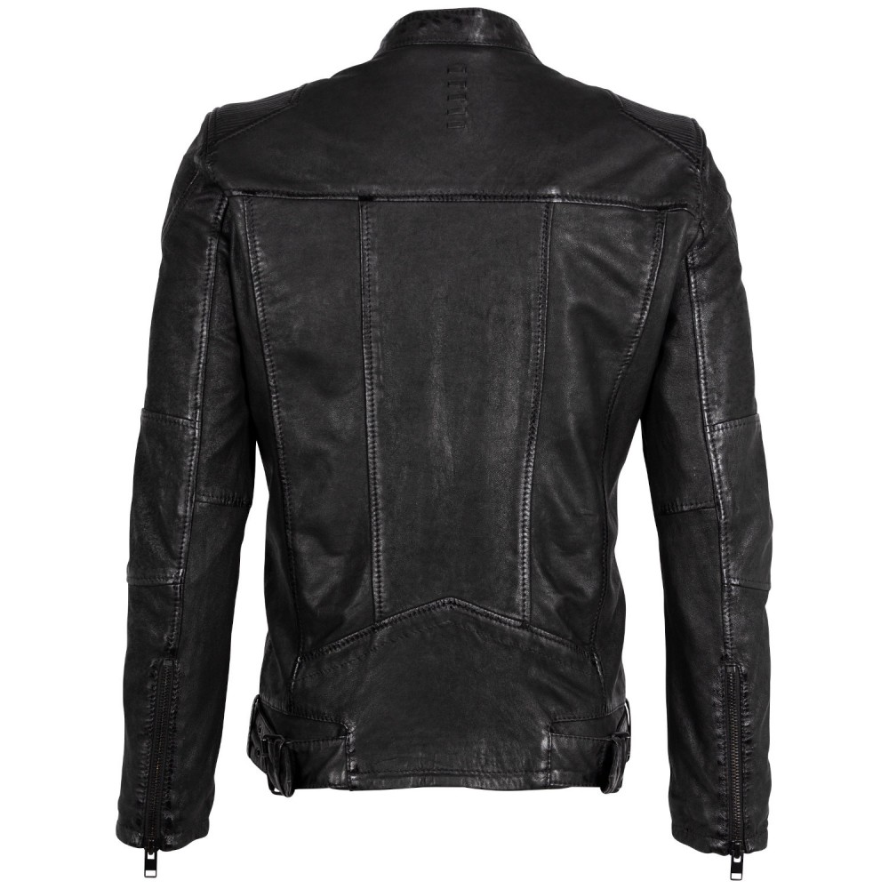 Męska skórzana kurtka 2.0 od Mauritius Czarna 2MSaibo - readytowear