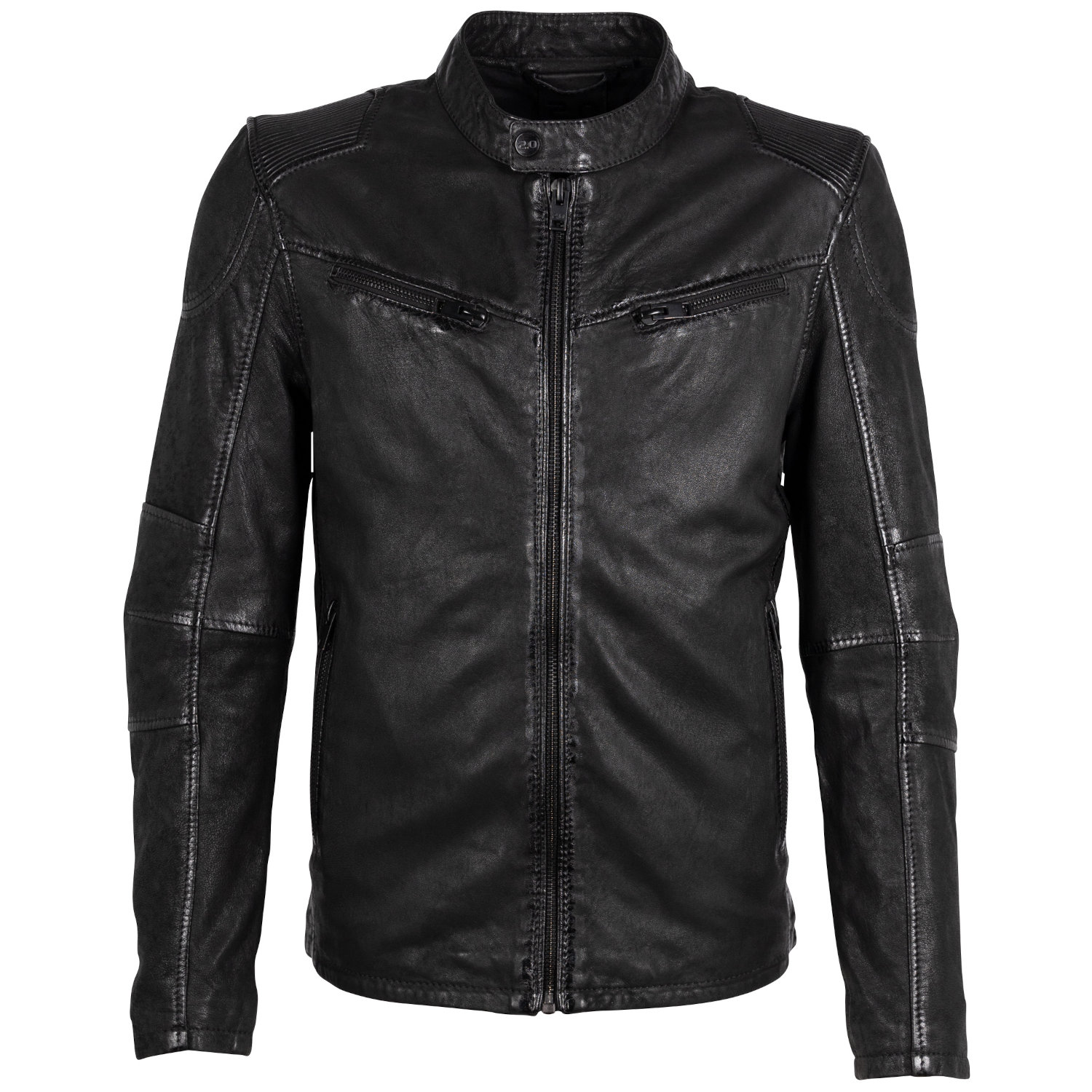 Męska skórzana kurtka 2.0 od Mauritius Czarna 2MSaibo – Kurtki skórzane