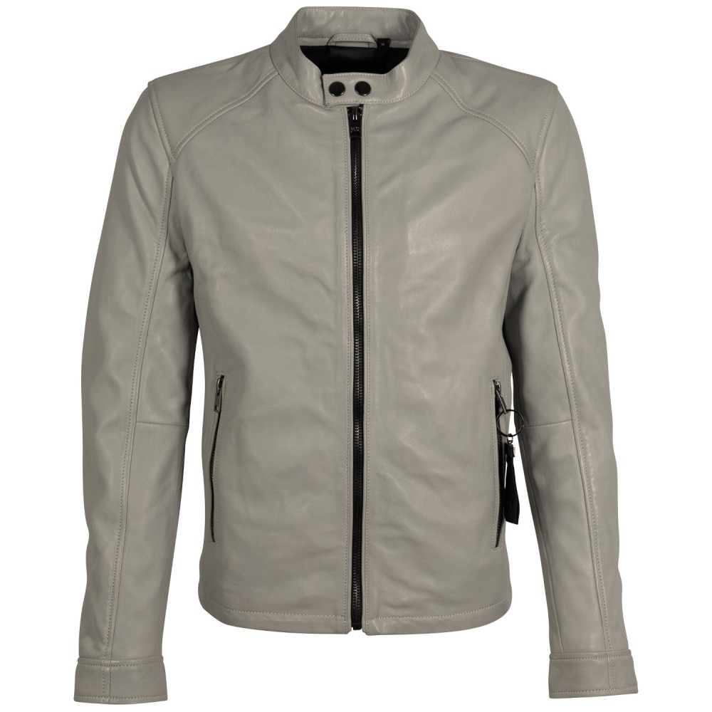 Męska skórzana kurtka 2.0 od Mauritius jasnoszara 2MToji - readytowear