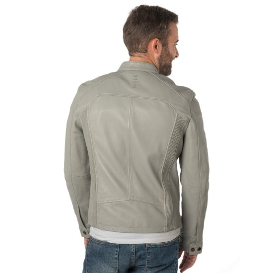 Męska skórzana kurtka 2.0 od Mauritius jasnoszara 2MToji