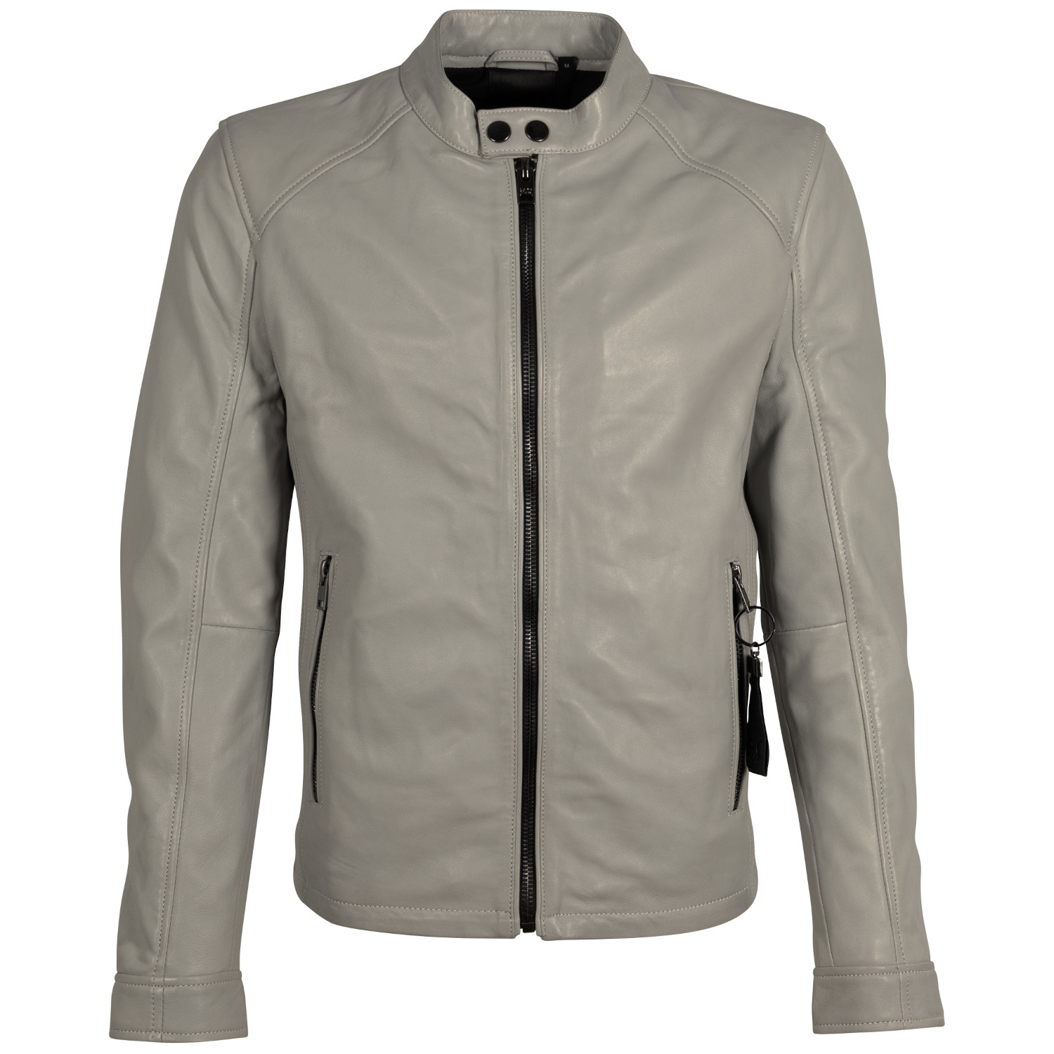 Męska skórzana kurtka 2.0 od Mauritius jasnoszara 2MToji – BLACK FRIDAY