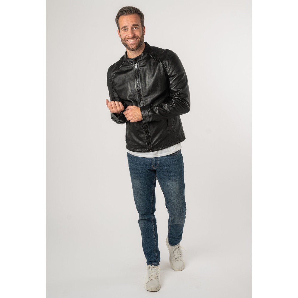 Męska skórzana kurtka 2.0 od Mauritius Czarna 2MToji - readytowear