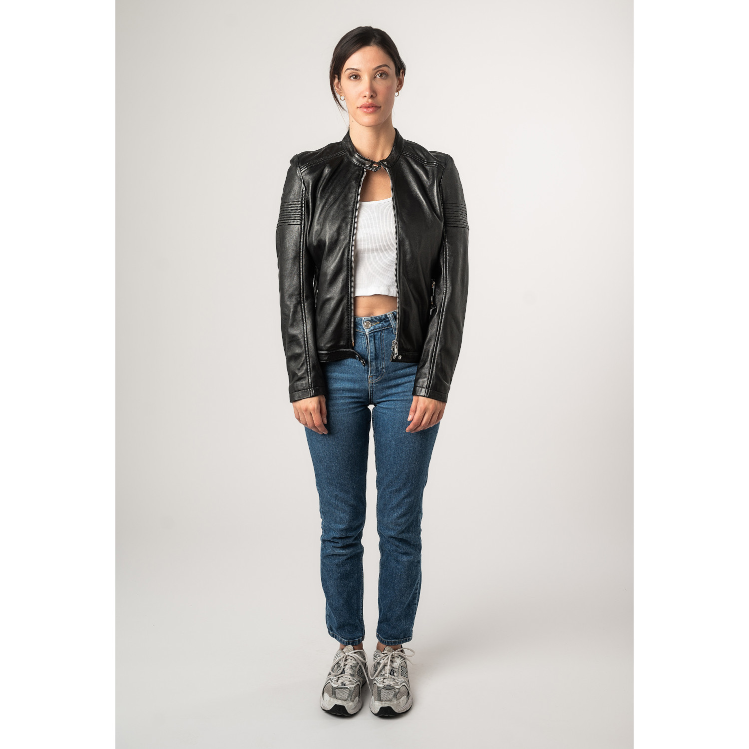 Kurtka skórzana damska 2.0 od Mauritius Czarna 2Wima – Kurtki skórzane