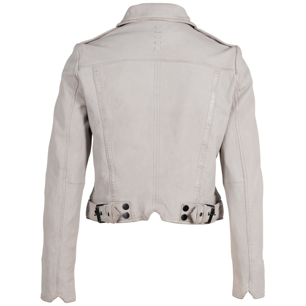 Damska krótka skórzana kurtka 2.0 Mauritius jasnoszara 2Wmarine