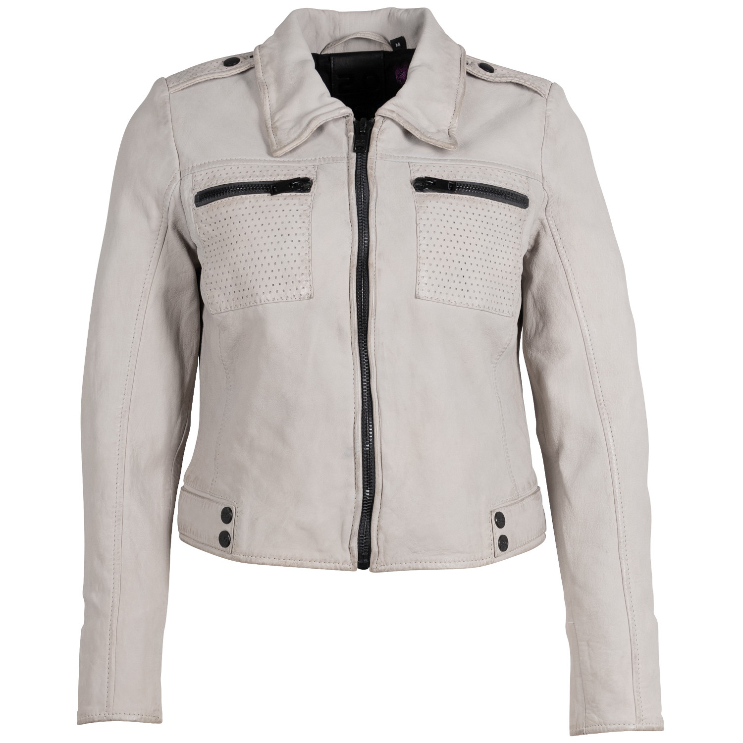 Damska krótka skórzana kurtka 2.0 Mauritius jasnoszara 2Wmarine – BLACK FRIDAY