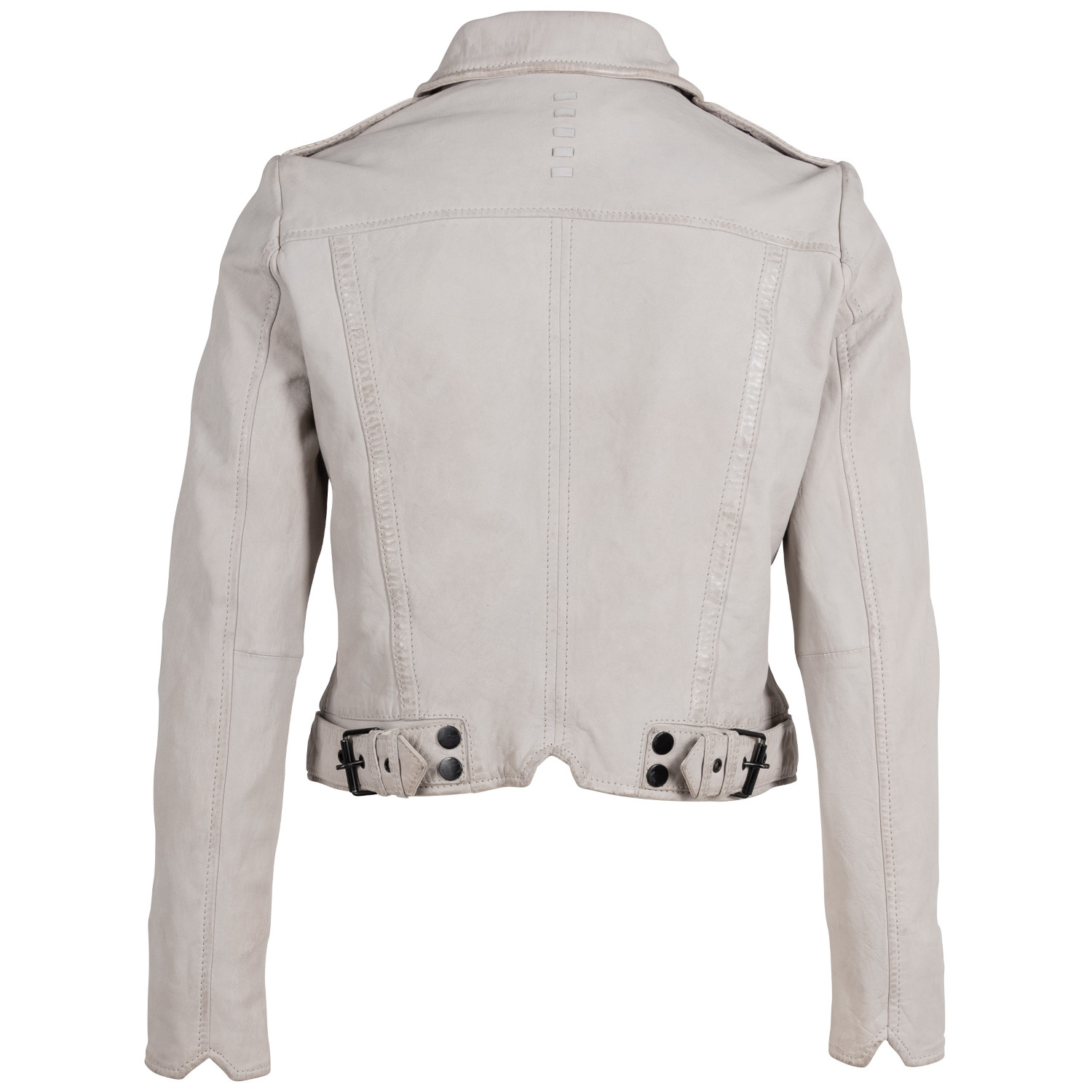 Damska krótka skórzana kurtka 2.0 Mauritius jasnoszara 2Wmarine – BLACK FRIDAY