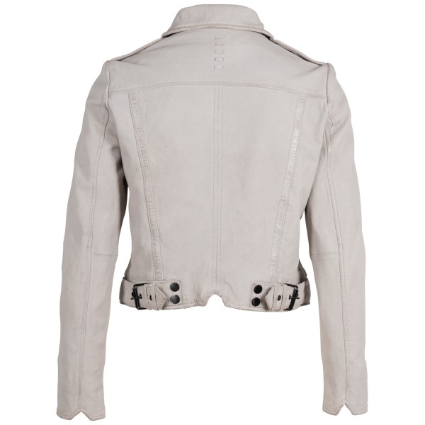 Damska krótka skórzana kurtka 2.0 Mauritius jasnoszara 2Wmarine