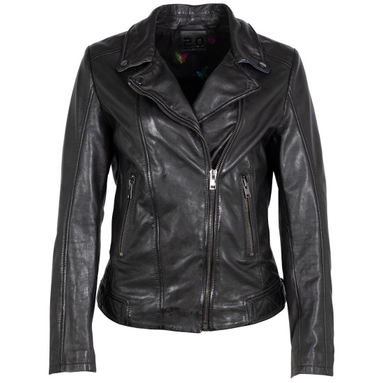 Damska skórzana kurtka 2.0 od Mauritius Czarna/Holograficzna 2Wminji