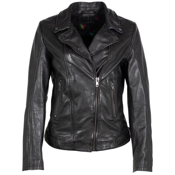 Damska skórzana kurtka 2.0 od Mauritius Czarna/Holograficzna 2Wminji