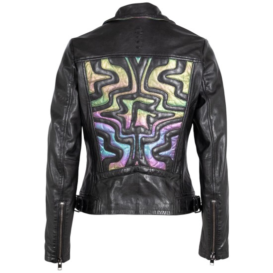 Damska skórzana kurtka 2.0 od Mauritius Czarna/Holograficzna 2Wminji