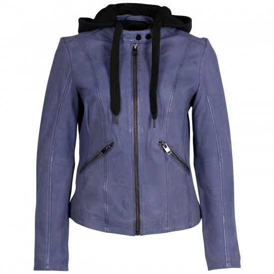 Kurtka skórzana damska 2.0 od Mauritius Ciemnofioletowa 2Wnadya