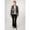 Kurtka skórzana damska 2.0 od Mauritius, czarna/holograficzna, 2Wnishell – Kurtki skórzane