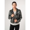 Kurtka skórzana damska 2.0 od Mauritius, czarna/holograficzna, 2Wnishell – Kurtki skórzane