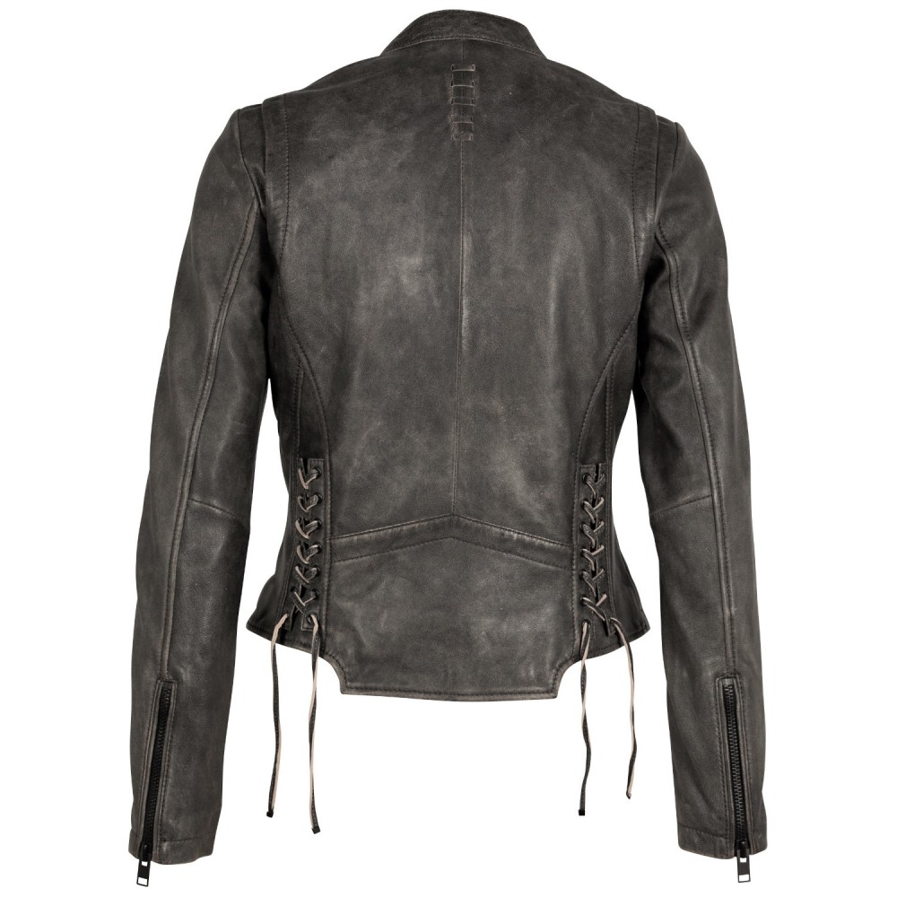 Kurtka skórzana damska 2.0 od Mauritius w kolorze vintage grey 2Wrayla - readytowear