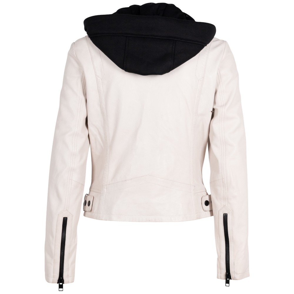 Kurtka skórzana damska 2.0 od Mauritius biała 2Wrinko