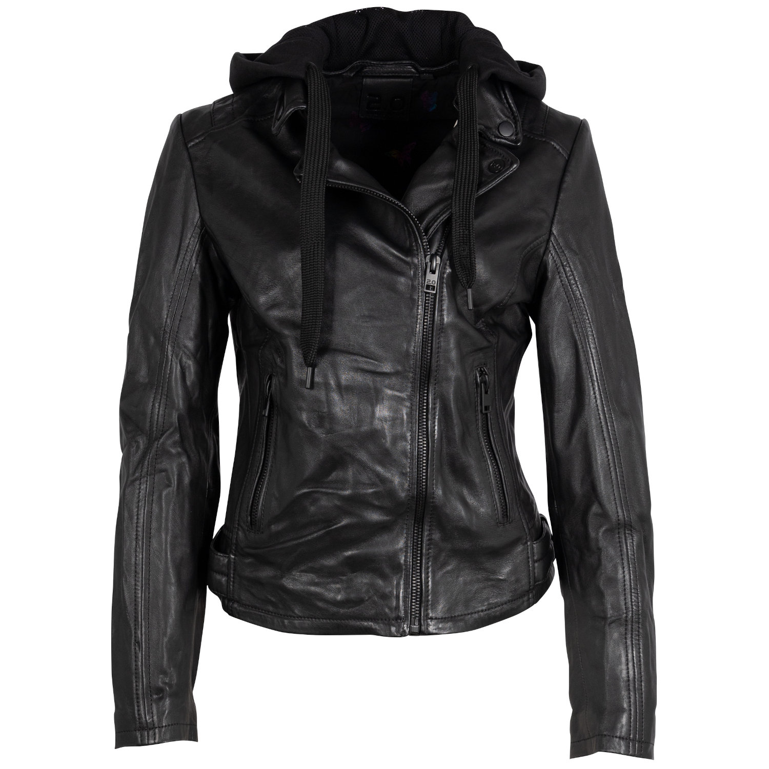 Kurtka skórzana damska 2.0 od Mauritius Czarna 2Wrinko – Kurtki skórzane