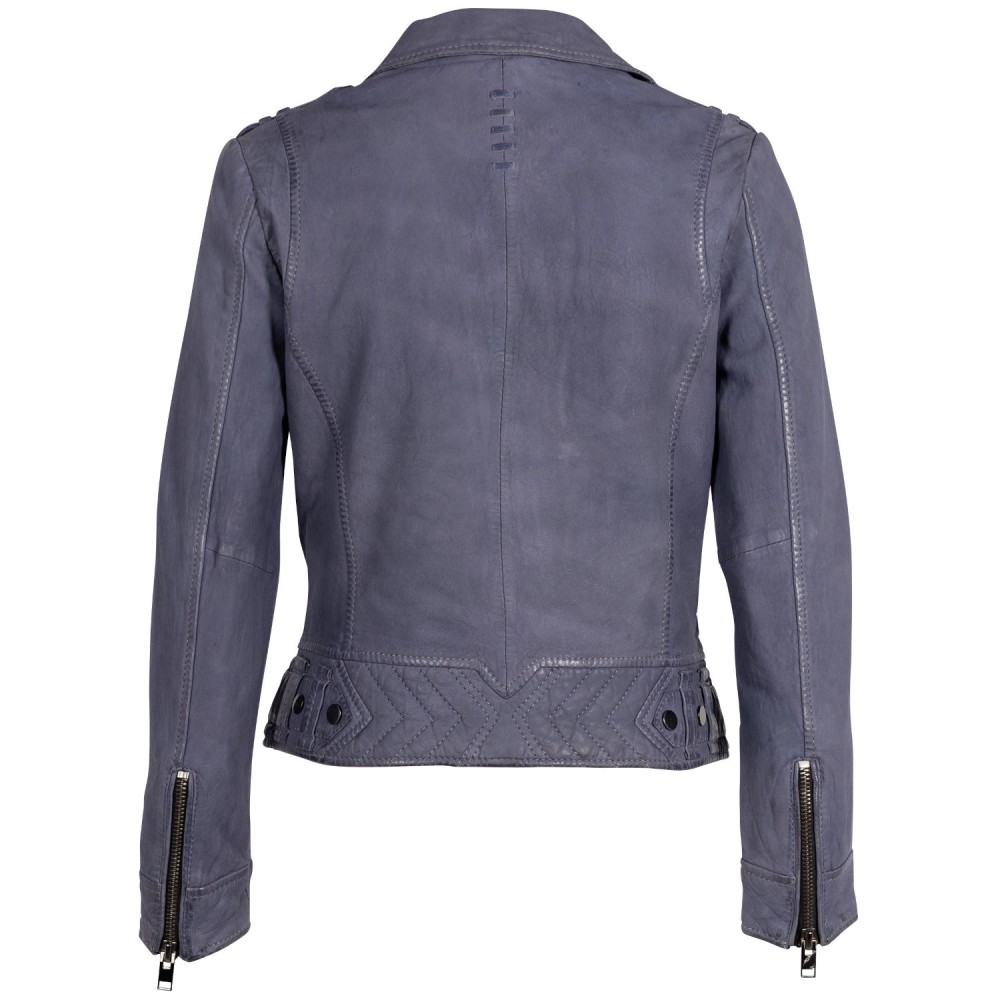 Damska skórzana kurtka 2.0 od Mauritius w kolorze ciemnofioletowym 2Wtashi