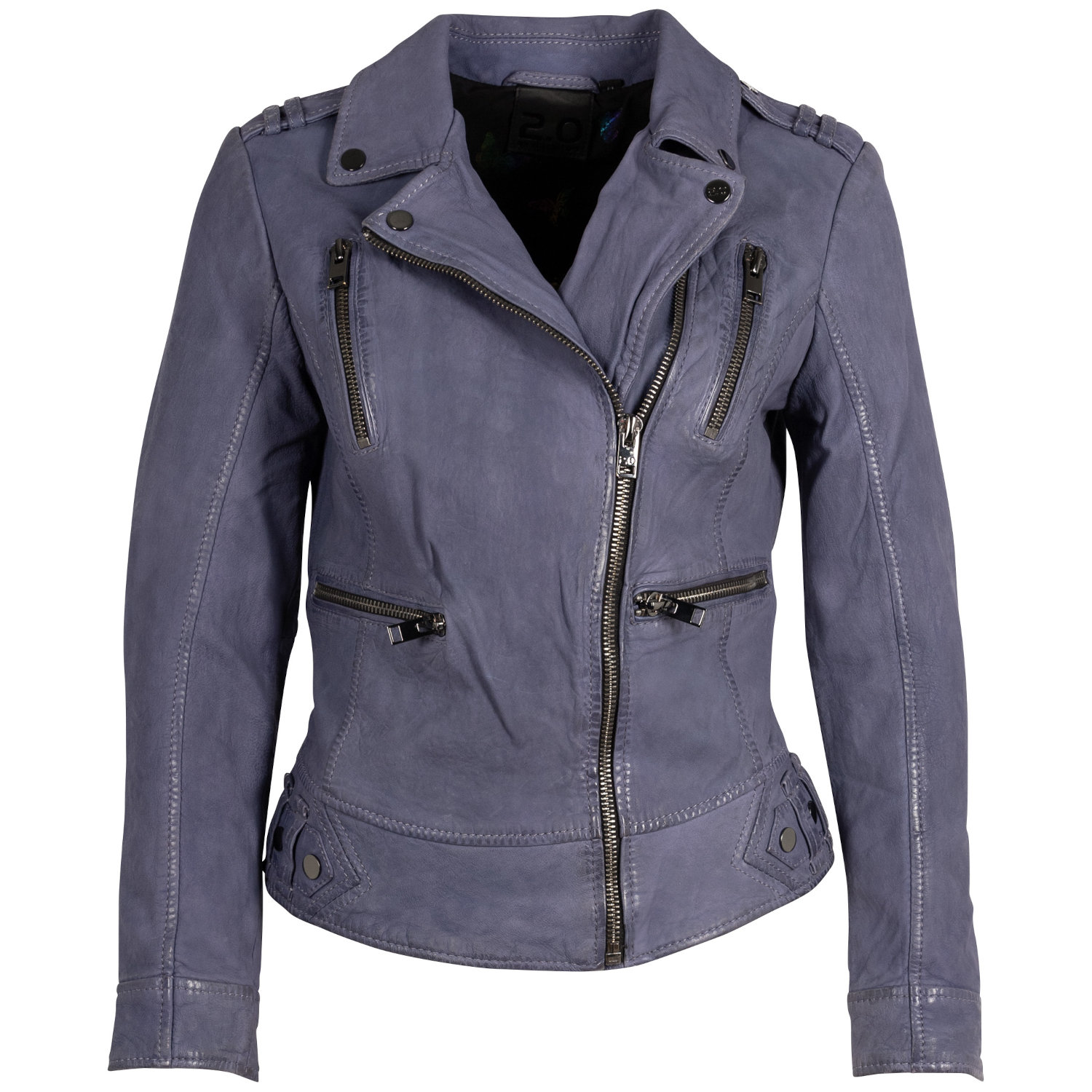 Damska skórzana kurtka 2.0 od Mauritius w kolorze ciemnofioletowym 2Wtashi – Kurtki skórzane