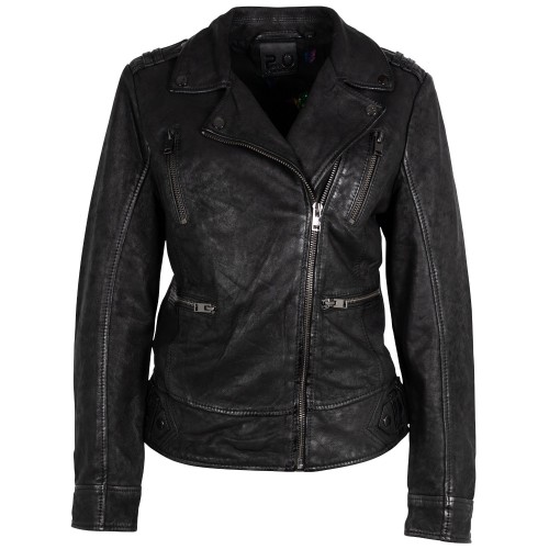 Kurtka skórzana damska 2.0 od Mauritius, czarna 2Wtashi