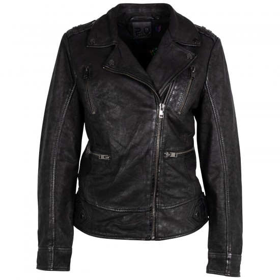 Kurtka skórzana damska 2.0 od Mauritius, czarna 2Wtashi