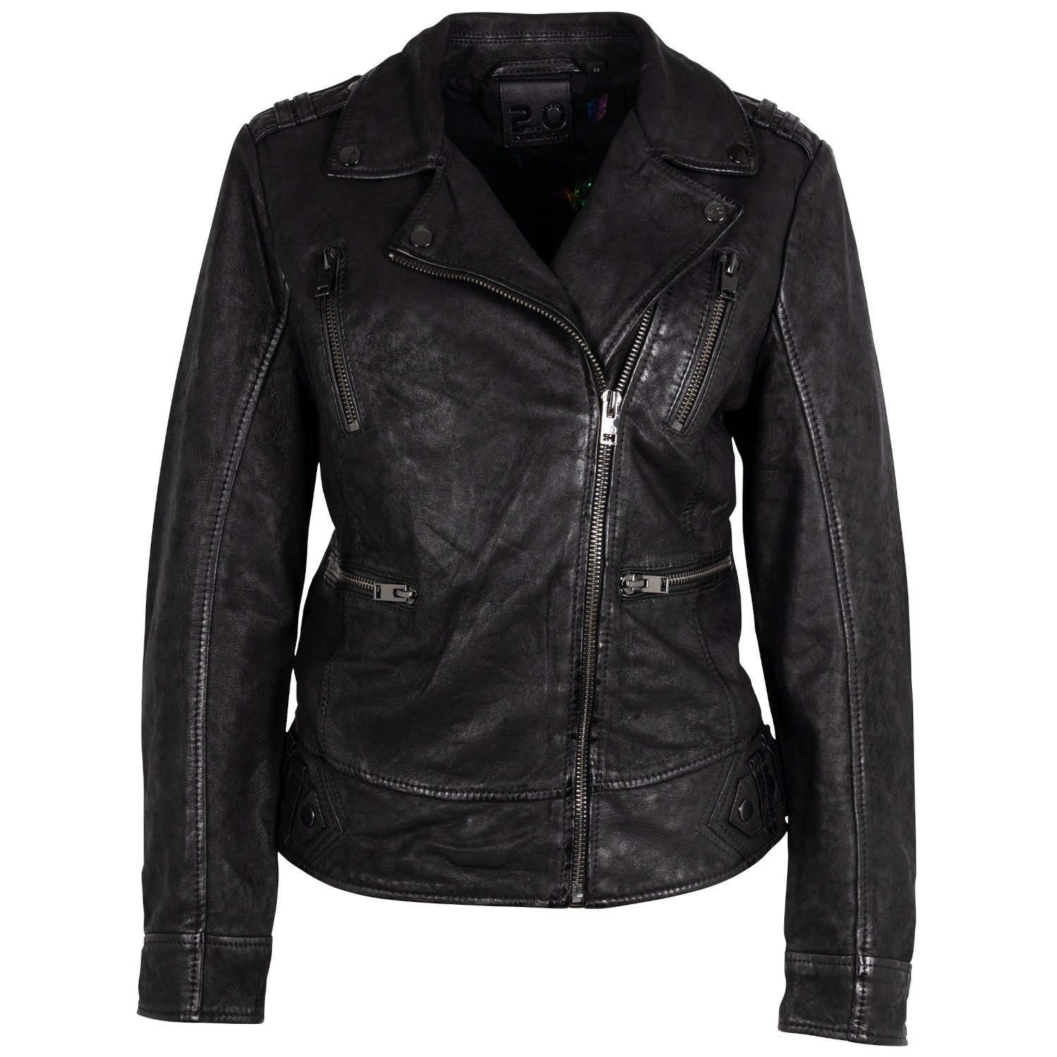 Kurtka skórzana damska 2.0 od Mauritius, czarna 2Wtashi – Kurtki skórzane