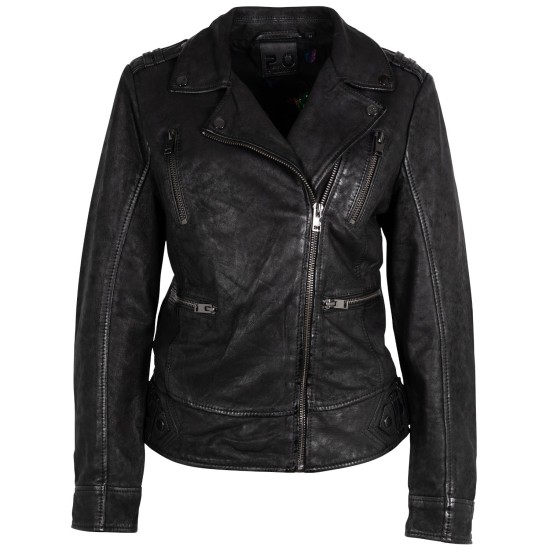 Kurtka skórzana damska 2.0 od Mauritius, czarna 2Wtashi