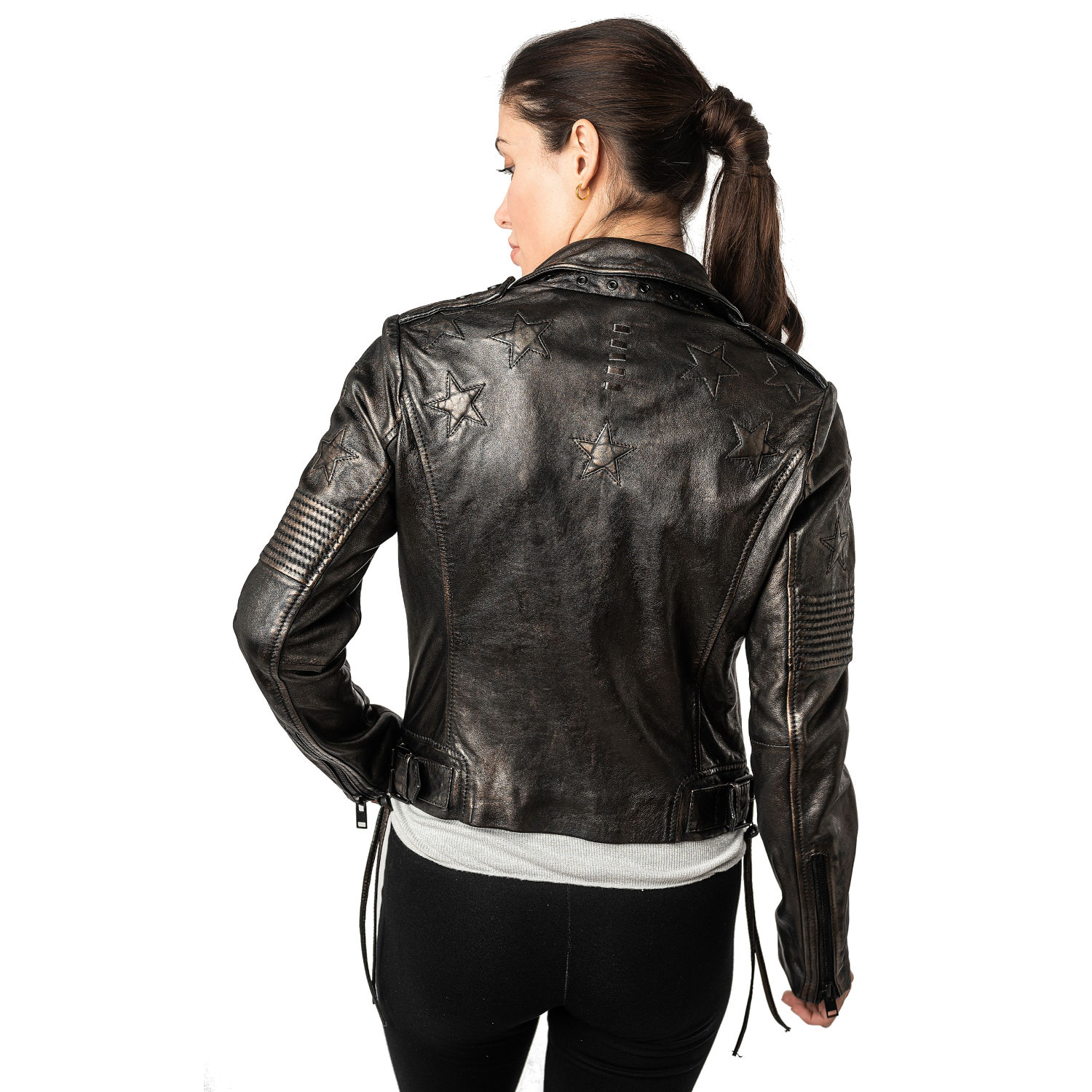 Kurtka skórzana damska 2.0 od Mauritius Czarna/Czarna 2Wwona – Kurtki skórzane