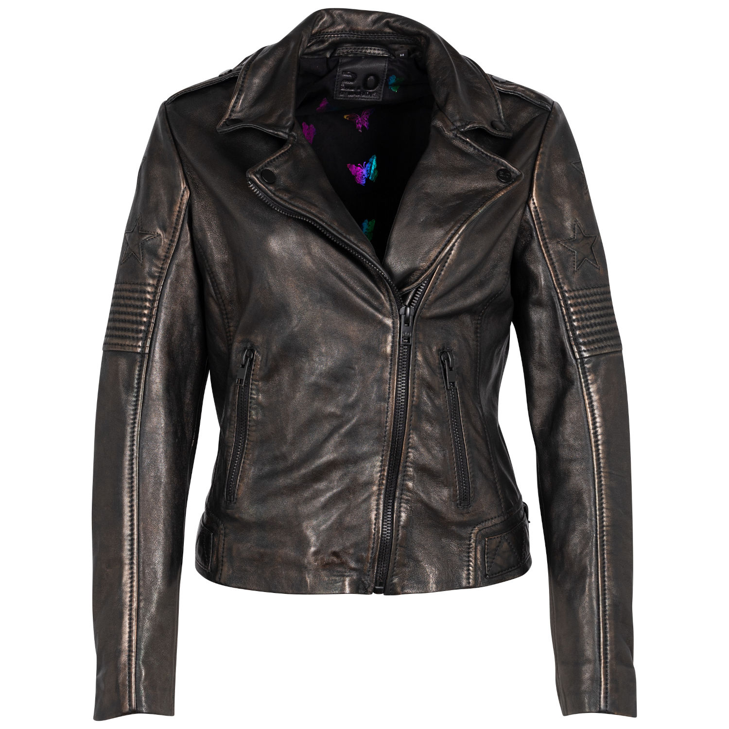 Kurtka skórzana damska 2.0 od Mauritius Czarna/Czarna 2Wwona – Kurtki skórzane