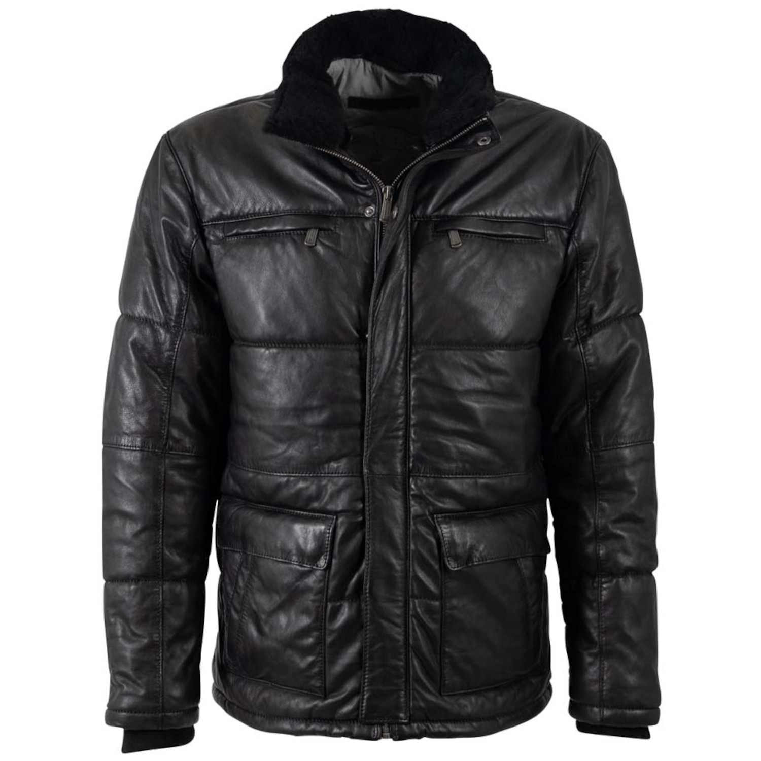 Męska skórzana kurtka Deercraft Czarna DMArnoud – BLACK FRIDAY