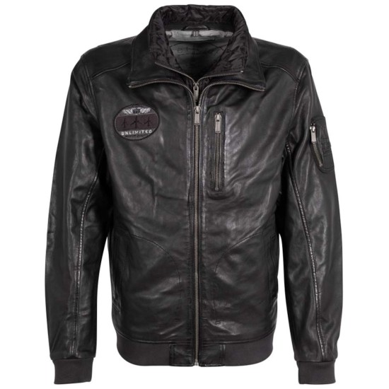 Męska skórzana kurtka Deercraft Czarna DMCalgary