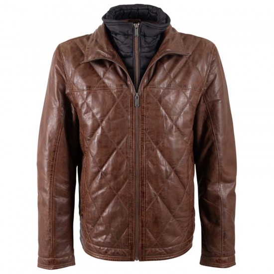 Męska skórzana kurtka Deercraft kasztanowa DMCarlsen