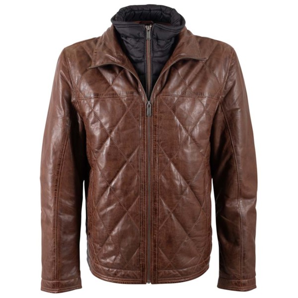 Męska skórzana kurtka Deercraft kasztanowa DMCarlsen