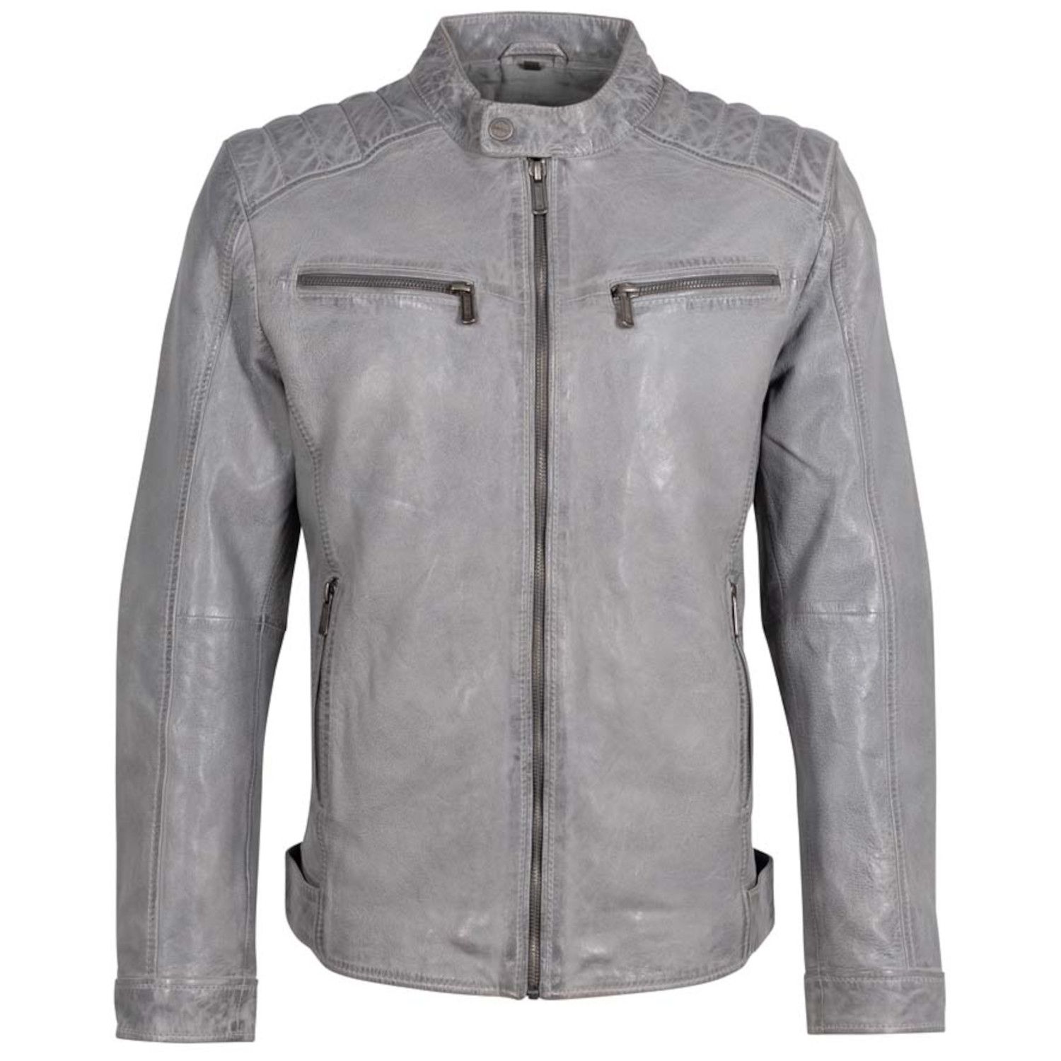 Męska skórzana kurtka Deercraft Szara DMElvon – BLACK FRIDAY