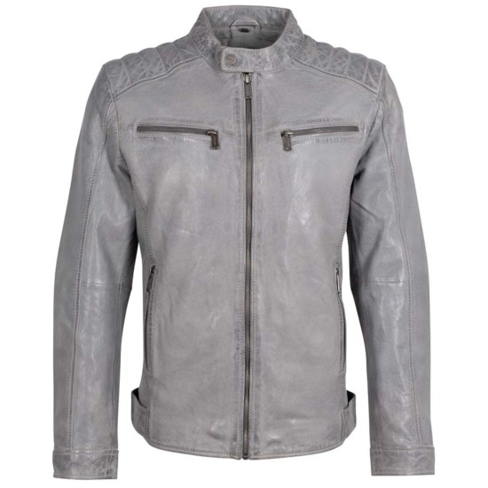 Męska skórzana kurtka Deercraft Szara DMElvon