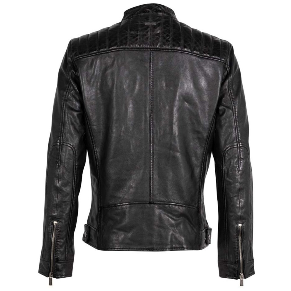 Męska skórzana kurtka Deercraft Czarna DMElvon