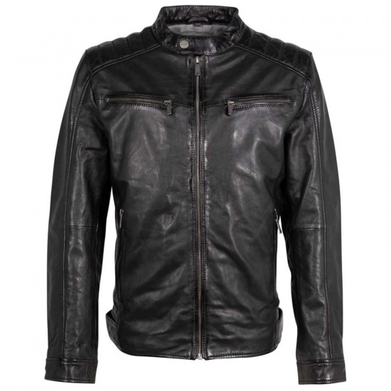 Męska skórzana kurtka Deercraft Czarna DMElvon