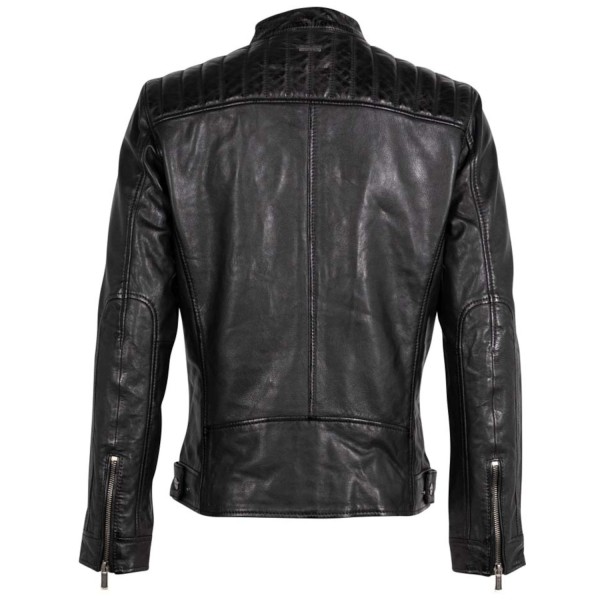 Męska skórzana kurtka Deercraft Czarna DMElvon